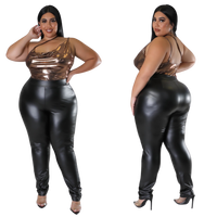 “SNATCH ME UP” faux leather leggings