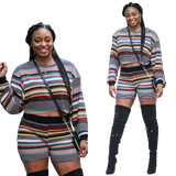 "FALL VIBES" striped two piece set
