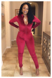"SMOOTH OPERATOR" ruby red velvet jumpsuit