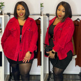 PLUS SIZE “OH SO CORDUROY” burgundy red